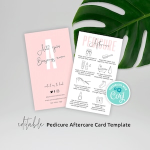 Pediküre Nachsorge Pflegeanleitung, druckbare Gel Nägel Pflegekarten, benutzerdefinierte Pediküre Pflegeanleitung, sofortiges Nail Salon Care Guide Design, P01