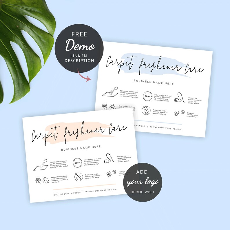 Carpet Freshener Instructions Template Pink Watercolor Rug Etsy