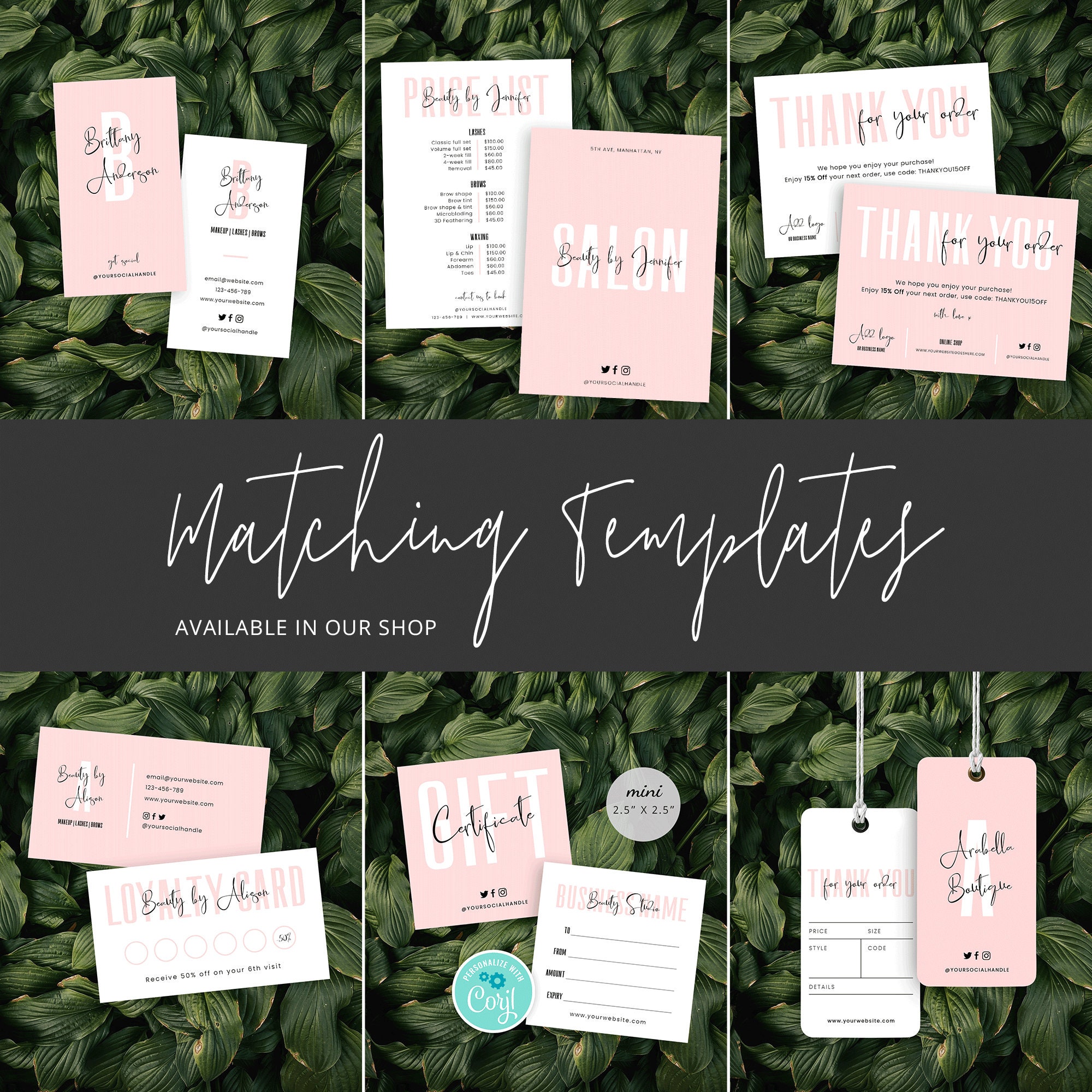 PRINTABLE Jewellery Display Template Jewelry Display Cards Template  Editable Earrings Display Cards Feminine Necklace Hang Tags 
