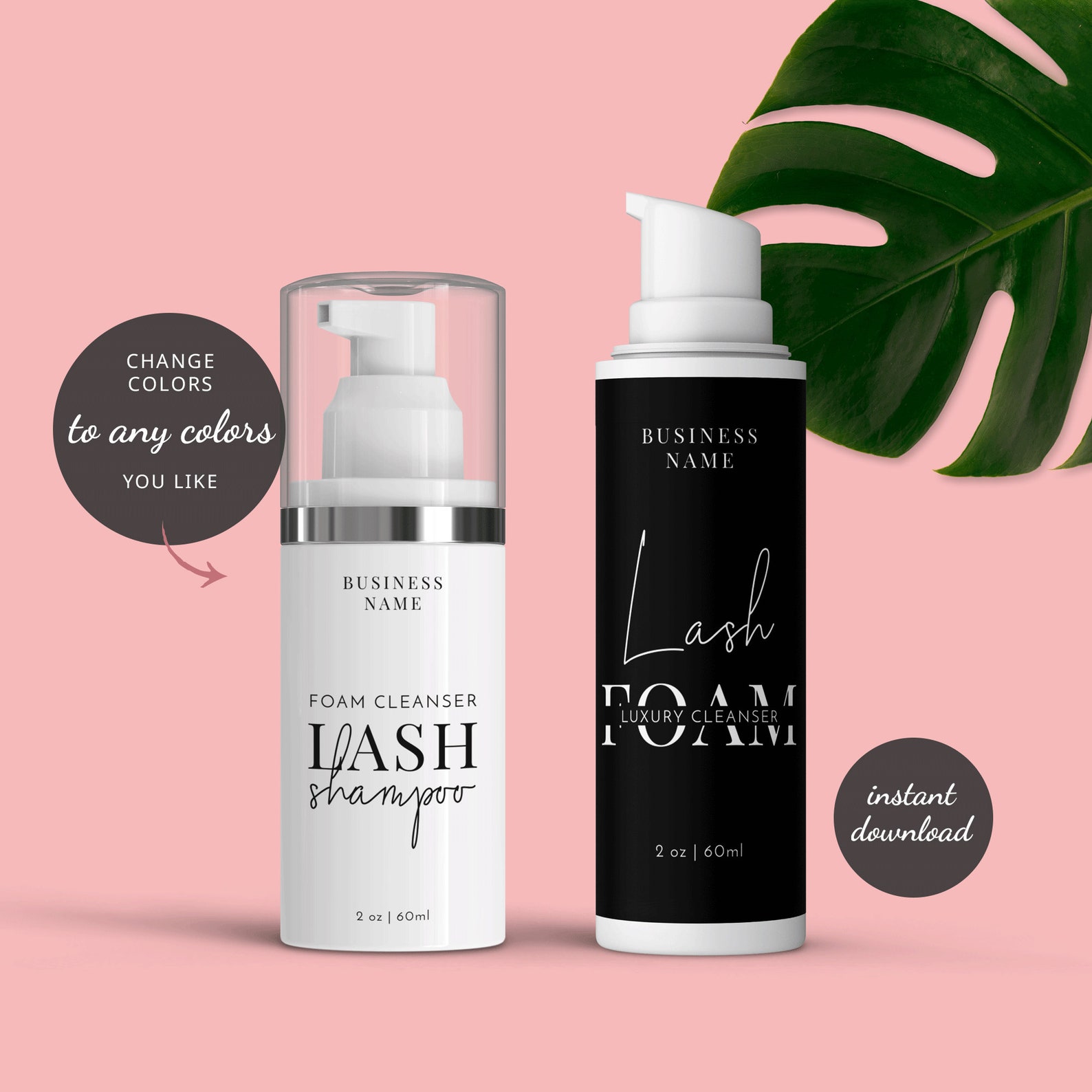 Lash Bath Label Template Custom Eyelash Foam Cleanser Wrapper Etsy Canada