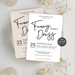 Business Fancy Dress Party Invitation, Company Dress up Event Flyer ...