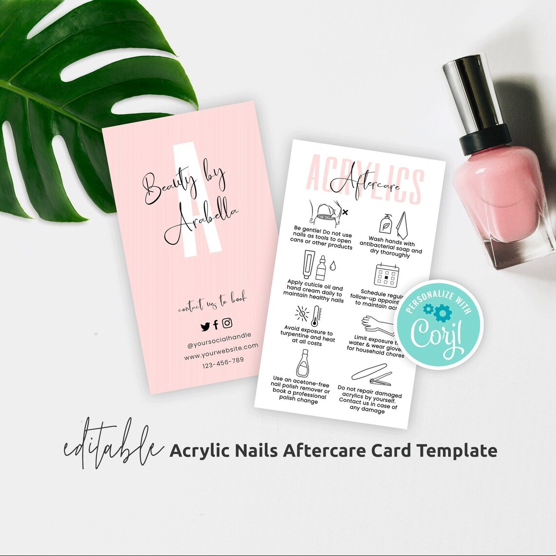 Acrylic Nails Aftercare Template Editable Nail Treatment Care Etsy