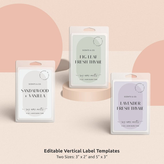 Minimal Wax Tarts Clamshell Label Template 2x3 Etsy