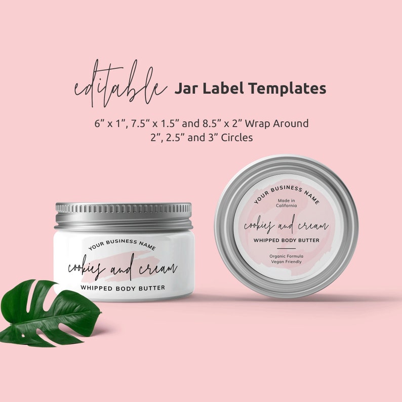 Editable Jar Label Template Cosmetics Jar Wrapper Labels - Etsy