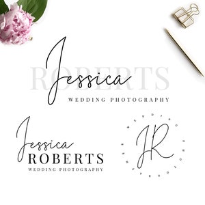 May include: A white background with two different logo designs for Jessica Roberts Wedding Photography. The first logo is a handwritten script font with the name "Jessica Roberts" and the words "Wedding Photography" below. The second logo is a circle with the letters "JR" in a handwritten script font inside the circle. The words "Wedding Photography" are written around the circle.