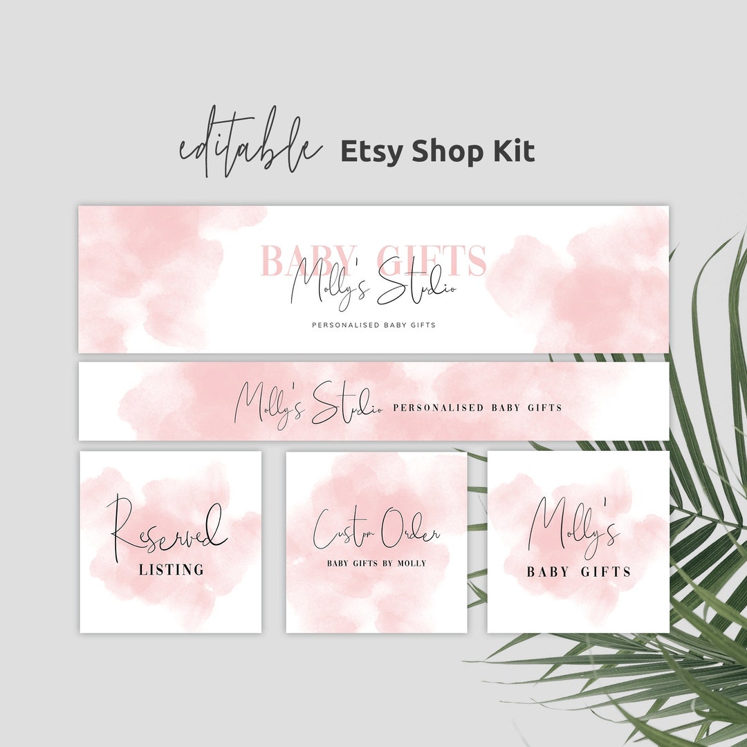 DIY Etsy Shop Kit, Etsy Banner Template, Editable Esty Branding Set