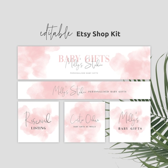 DIY Etsy Shop Kit Etsy Banner Template Editable Esty Etsy