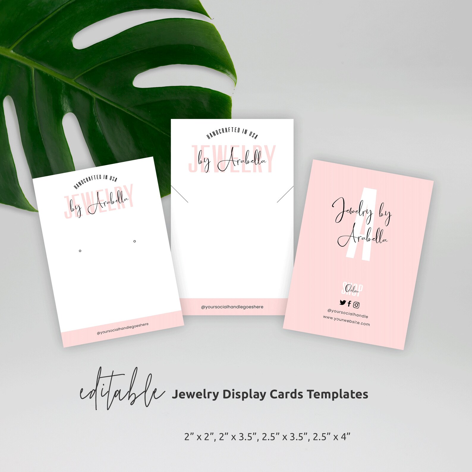 Jewelry Display Cards Template Editable Earrings Display Etsy