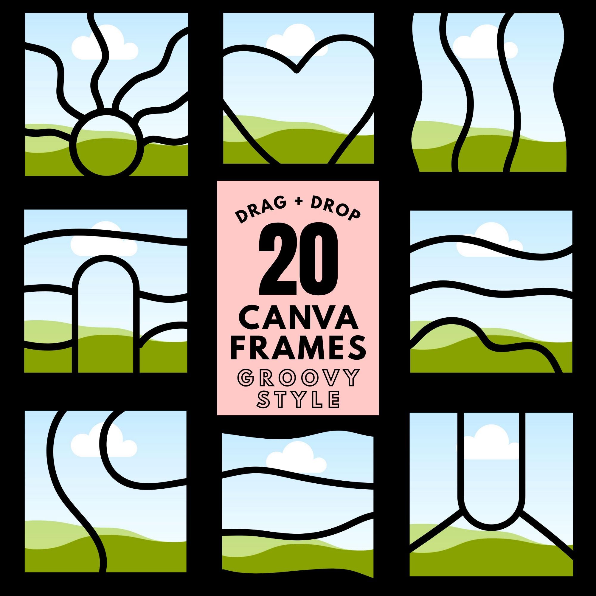 Retro Canva Frame Templates, Drag & Drop Groovy Canva Photo Frames ...