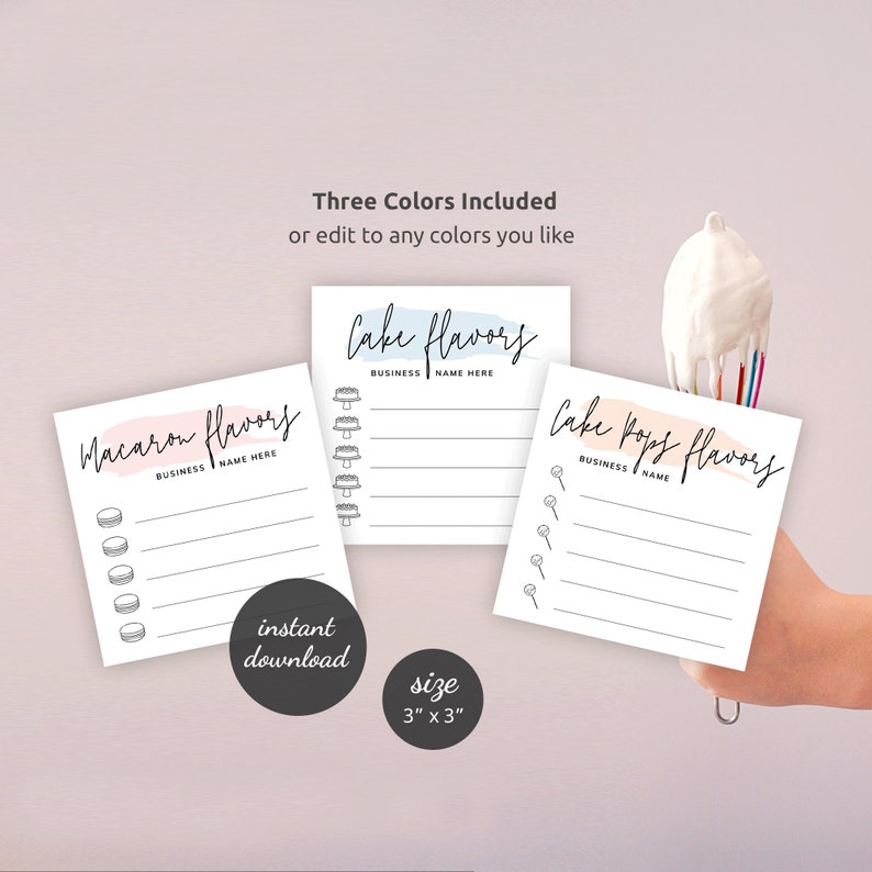 Printable Flavor Labels Template Editable Flavor Names - Etsy