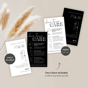 Shower Steamer Customer Guide Template, Editable Shower Mist Care Card, Minimalist Shower Fizzer ...