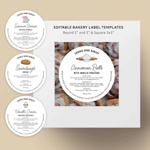 DIY Food Labels Template, Modern Cottage Law Stickers, Cute Bakery Clip Art, Printable Food License Ingredients Label, Instant Download
