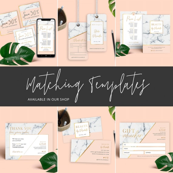 Beauty Salon Gift Voucher Cards - Pack Of 10 Blank Cards + Envelopes For Treatments