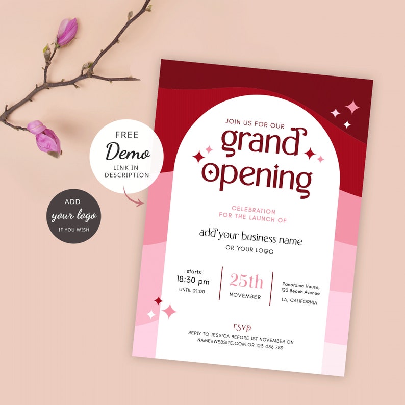 Modern Grand Opening Invite Template Editable Small Business - Etsy