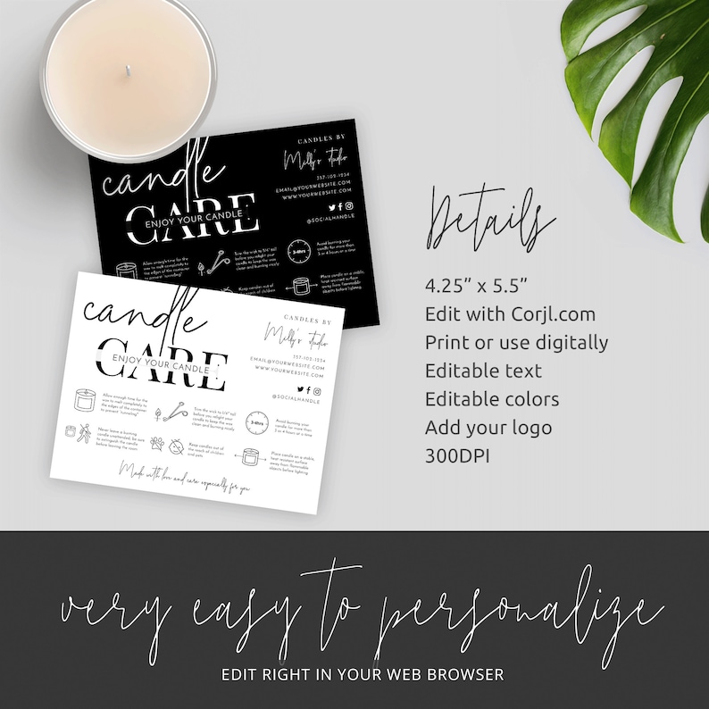 Candle Care Card