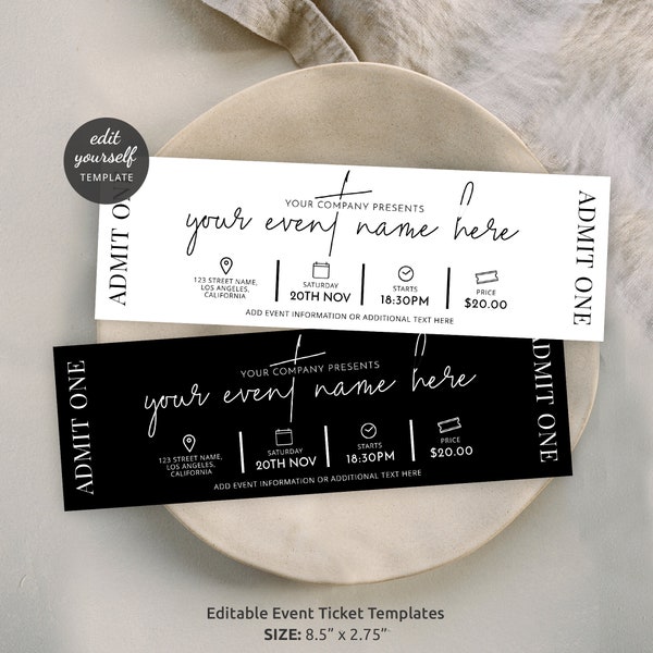 Plate Sale Ticket Template Etsy Plate Sale Ticket Template Etsy