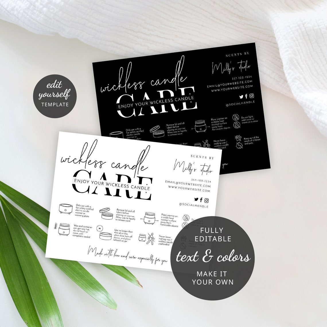 No Wick Candle Care Guide Minimalist Wickless Candle Safety Etsy