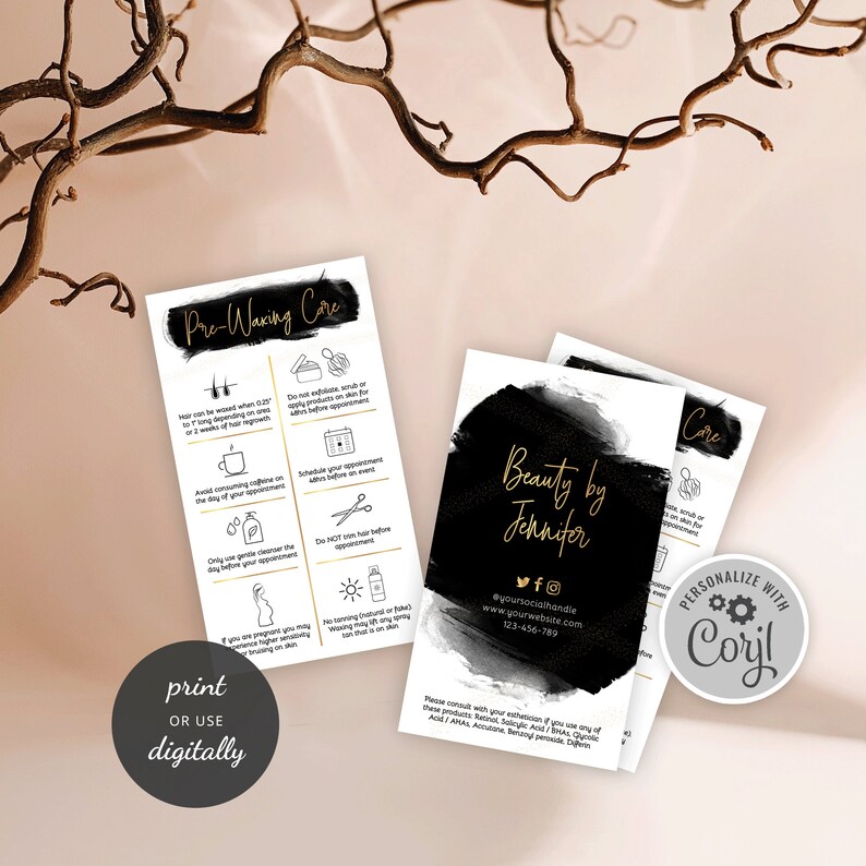 Prewaxing Care Template Editable Pre Wax Care Instructions Etsy