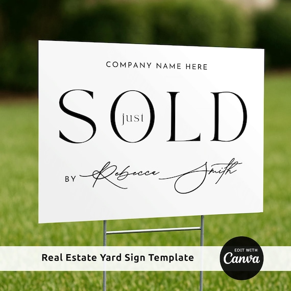 Rural Sold Sign Just Sold Yard Sign