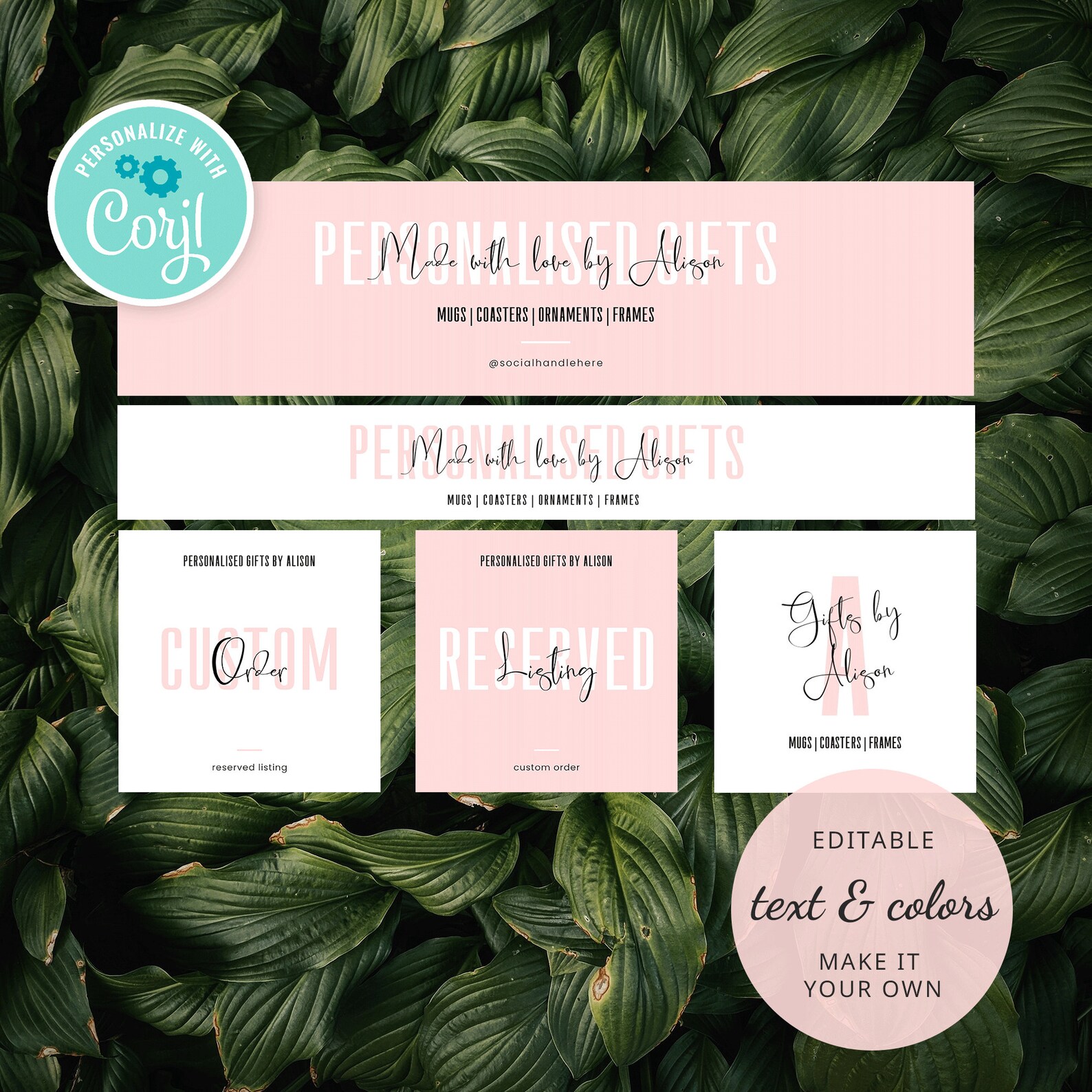 Editable Etsy Shop Kit DIY Etsy Header Template Minimalist Etsy Editable Etsy Shop Kit DIY Etsy Header Template Minimalist Etsy