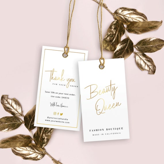 Elegant Faux Gold Metallic Look Blank Template Gift Tags