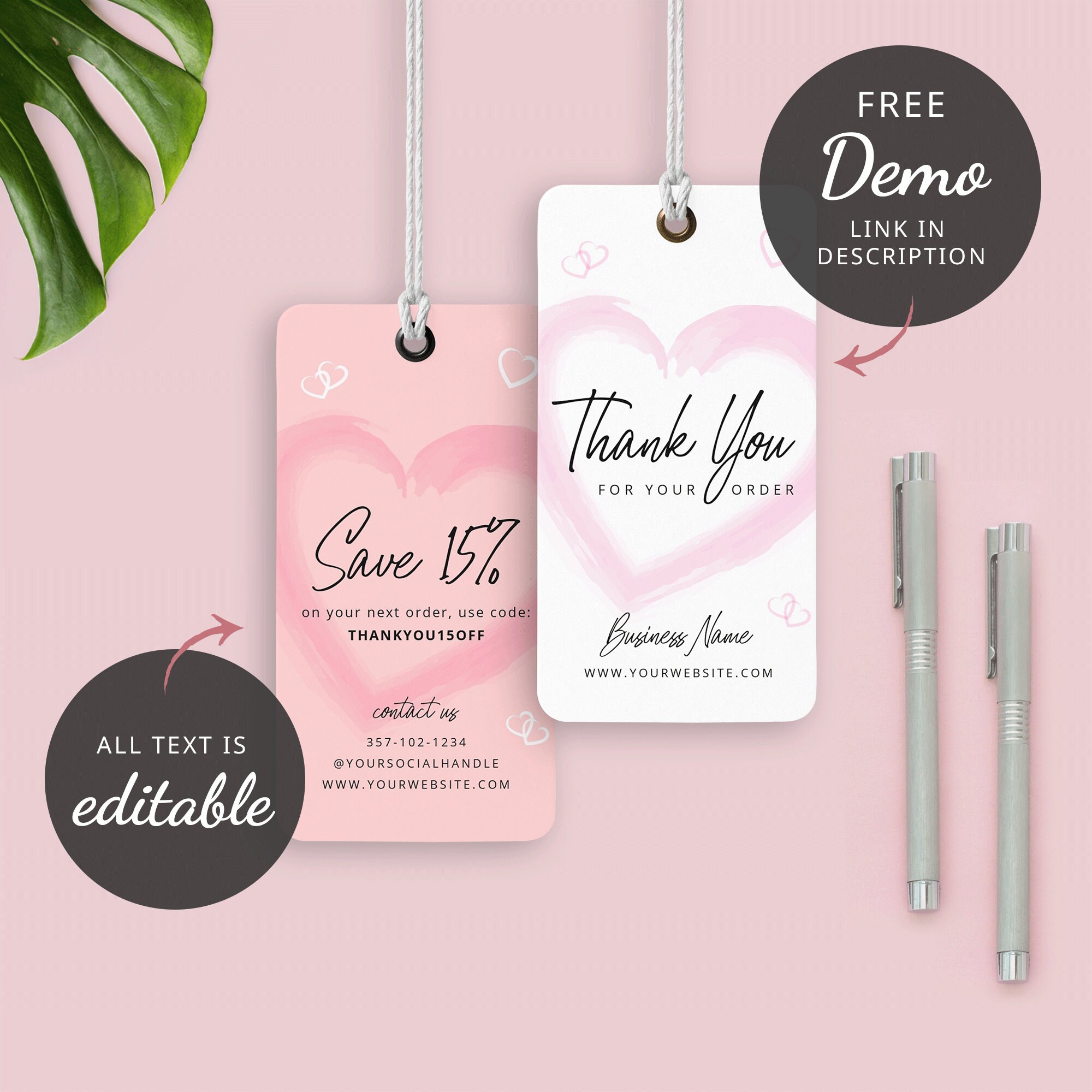 DIY Swing Tag Template Editable Hang Tags Design Printable | Etsy