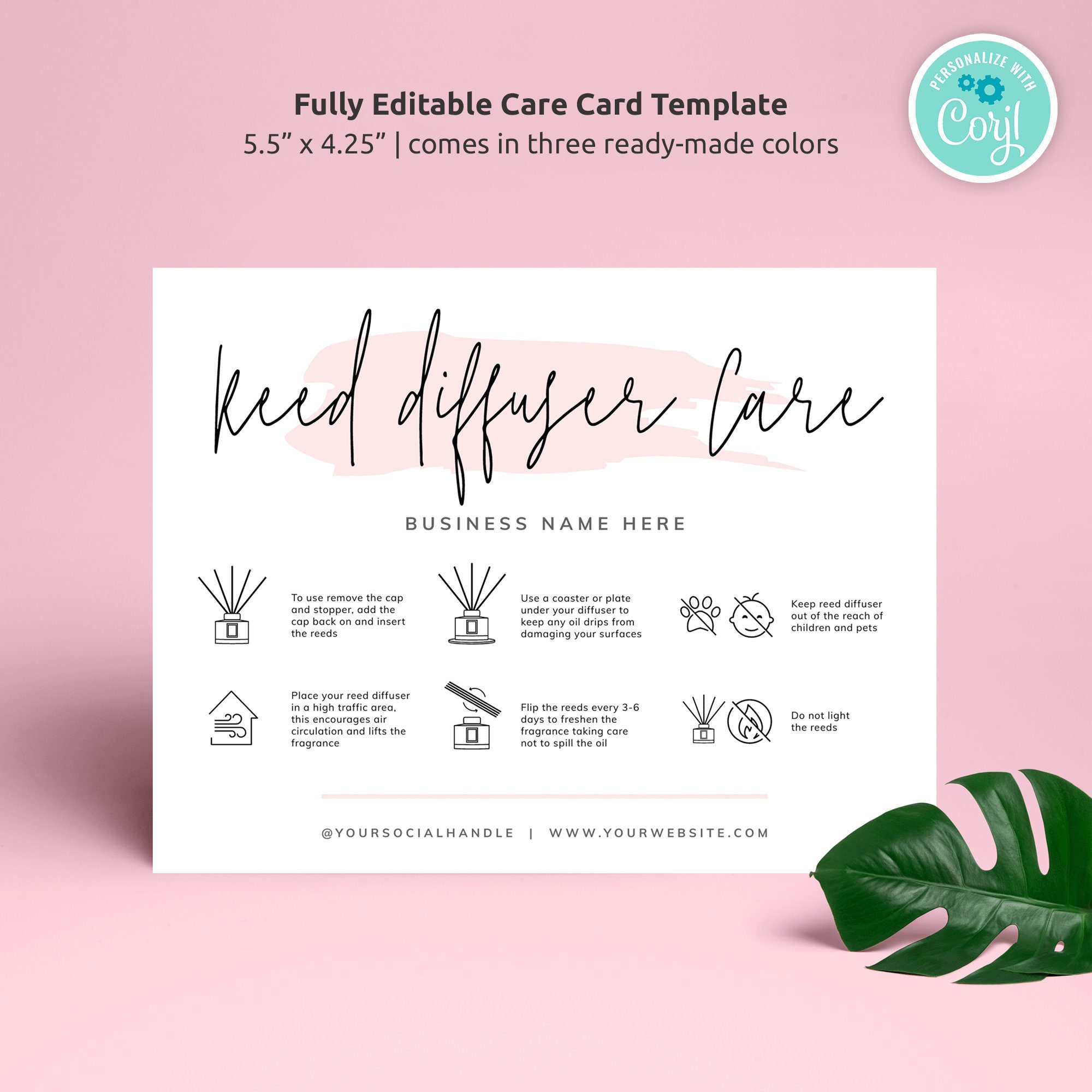 Reed Diffuser Care Guide Template Custom Room Diffuser Care Etsy UK