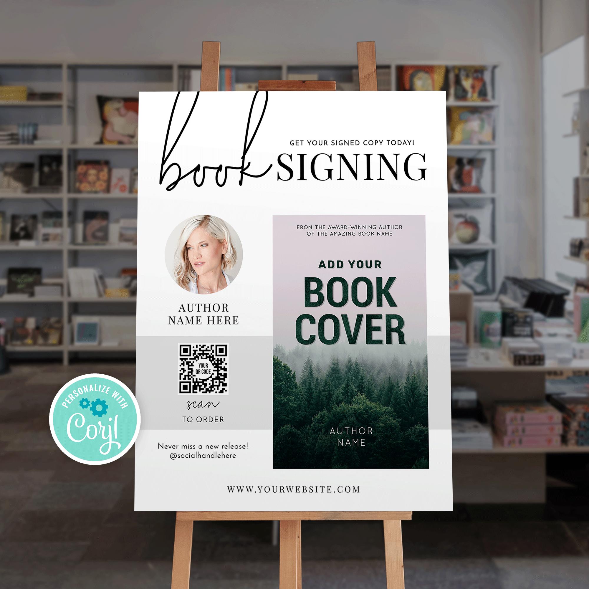 Book Signing Board Template, Minimalist Book Promotion Poster 