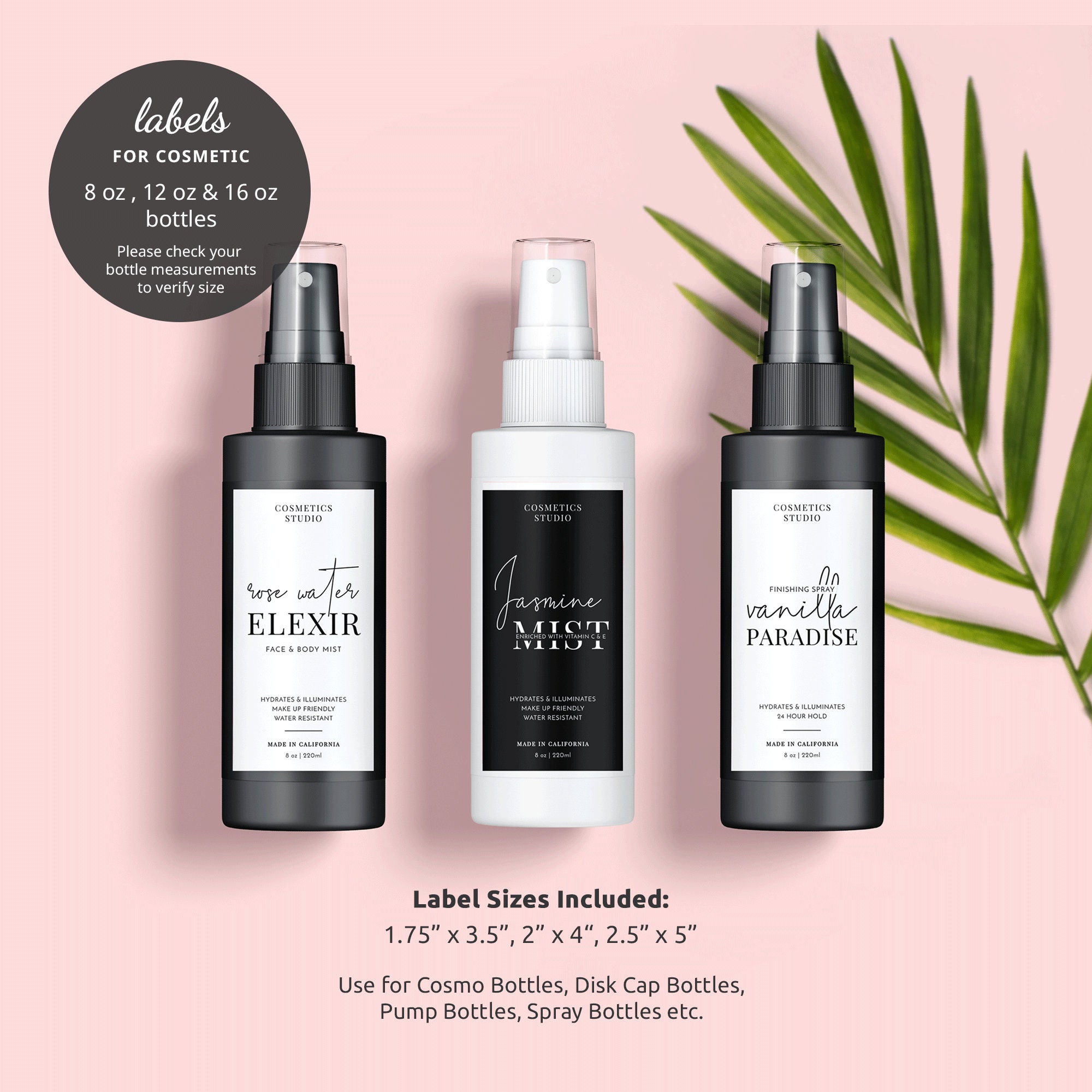 Cosmo Bottle Label Template, Editable Spray Bottle Labels, 4 Oz 8