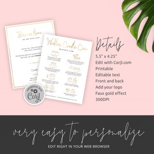 Editable Wickless Candle Care Card, Faux Gold Effect No Wick Melt Care Instructions Template, Printable No Flame Candle Safety Guide, GF-01 image 5