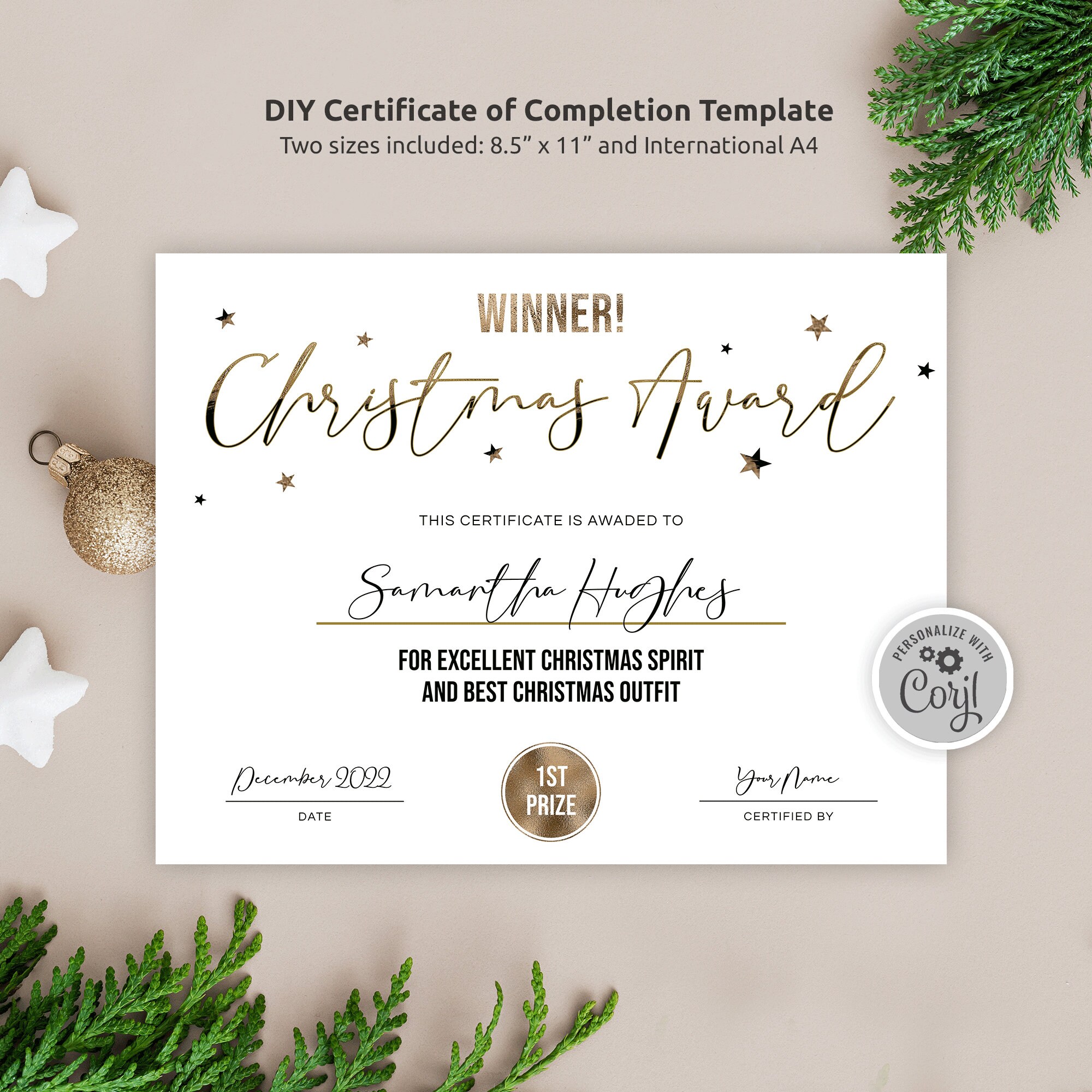 christmas-certificate-template-festive-participation-award-editable-completion-certificate-winter-gold-glitter-christmas-prize-diploma-etsy