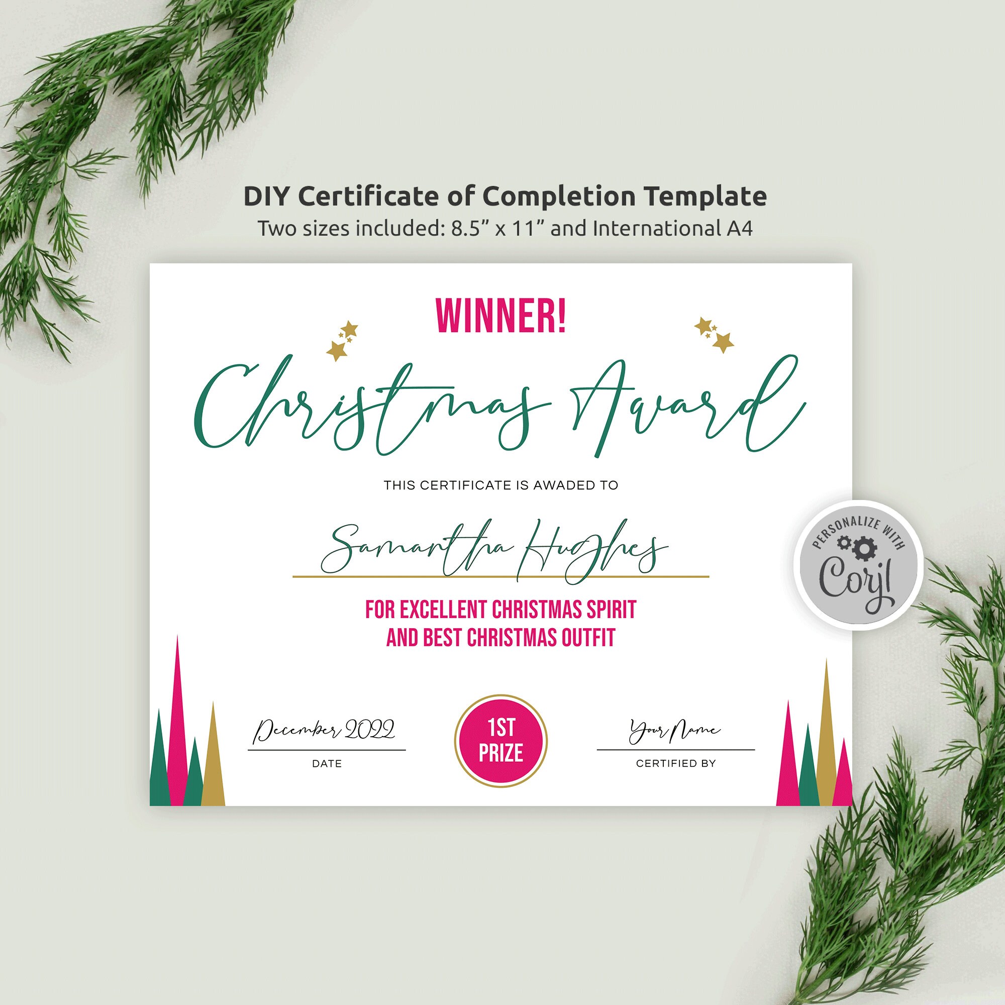 Printable Christmas Award Certificates Printable Christmas Award Certificates