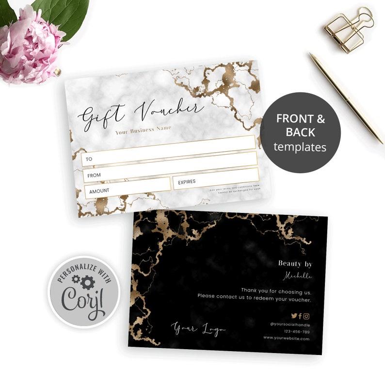 DIY Gift Voucher Template Editable Gift Certificate Design  Etsy