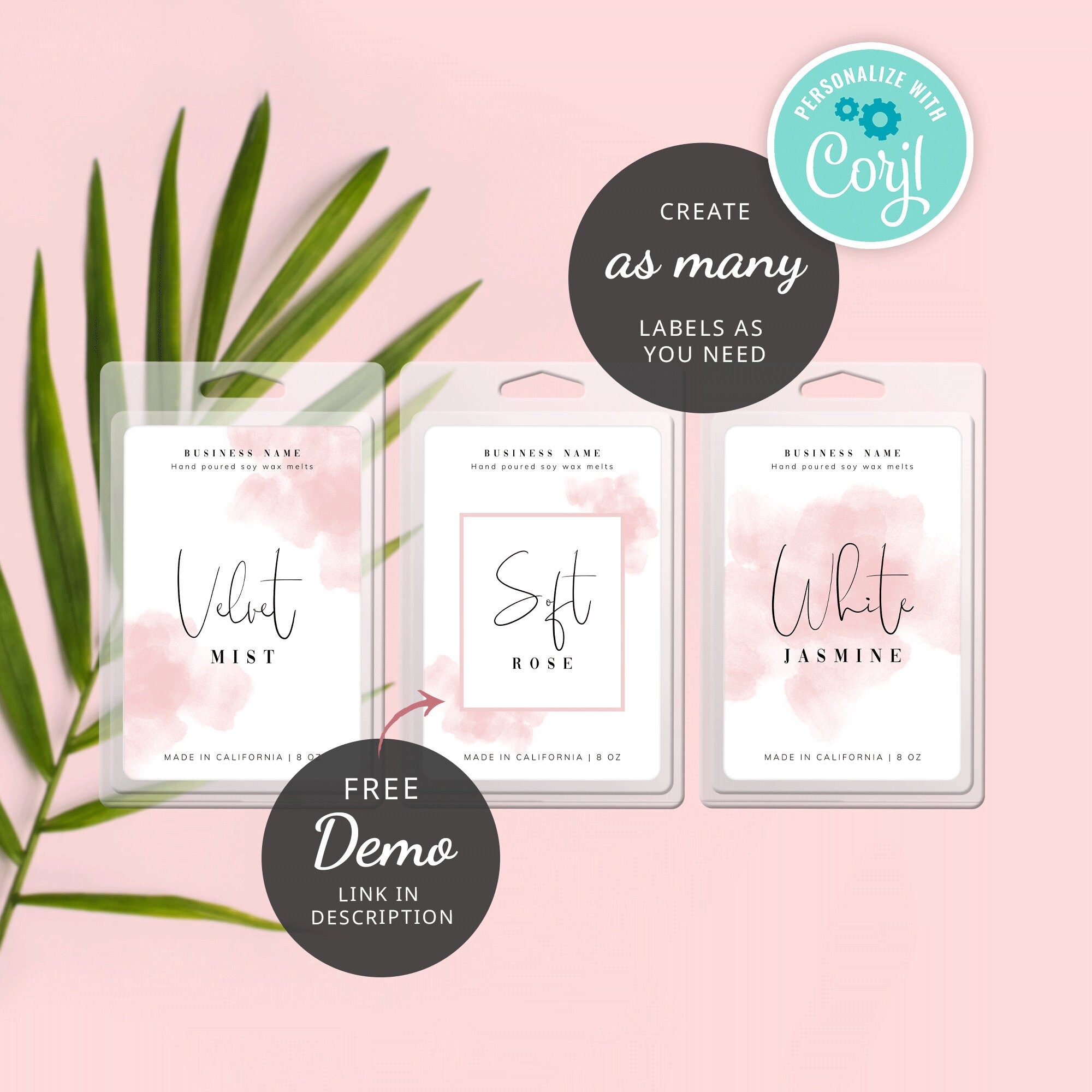feminine wax melts labels editable label design custom wax etsy