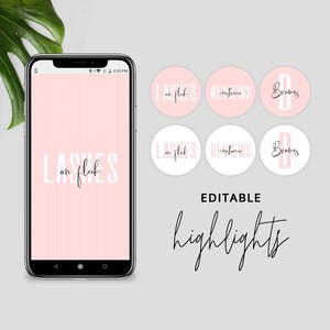 Editable Instagram Highlights, DIY Instagram Story Cover Design, Instagram Highlights Template, Feminine IG Template, Pink Highlights, P01