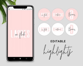 Editable Instagram Highlights, DIY Instagram Story Cover Design, Instagram Highlights Template, Feminine IG Template, Pink Highlights, P01