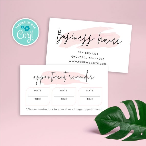 Printable Appointment Card Template Beauty Salon Booking Etsy