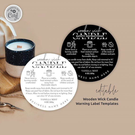 Generic Candle Warning Labels 45mm – 100pc - Luxury Candle Supplies