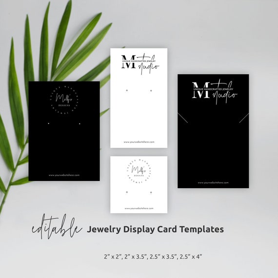 Editable Jewelry Display Cards, Minimalist Jewellery Display Cards