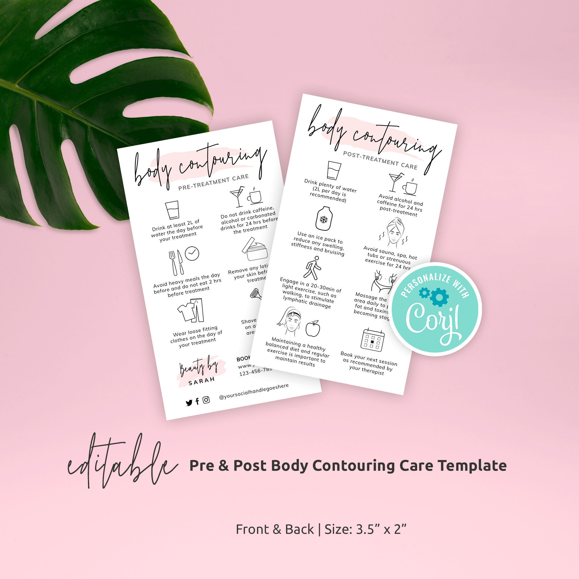 Templates Stationery Printable Body Sculpting Care Instructions