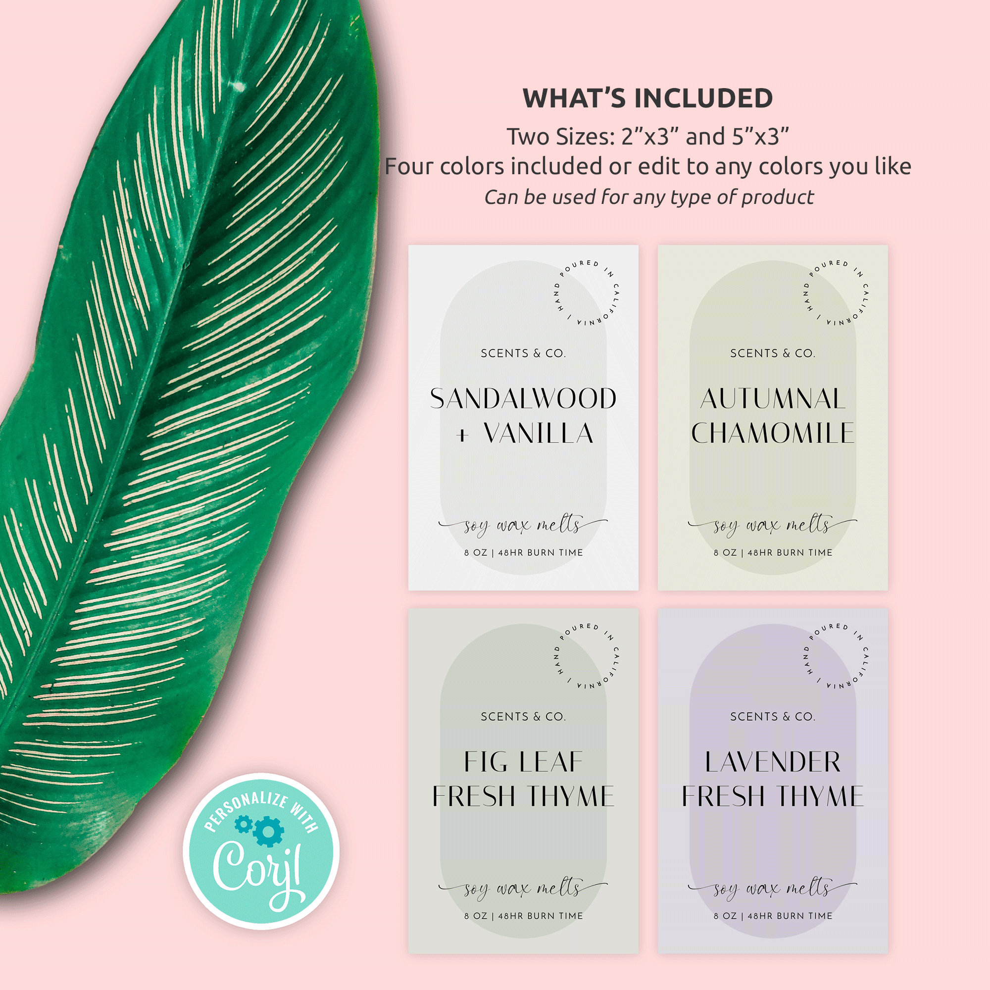 Minimal Wax Tarts Clamshell Label Template 2x3 Etsy