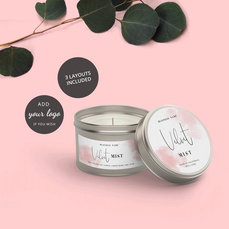 Candle Tins Label Template Editable Tin Labels Printable Etsy