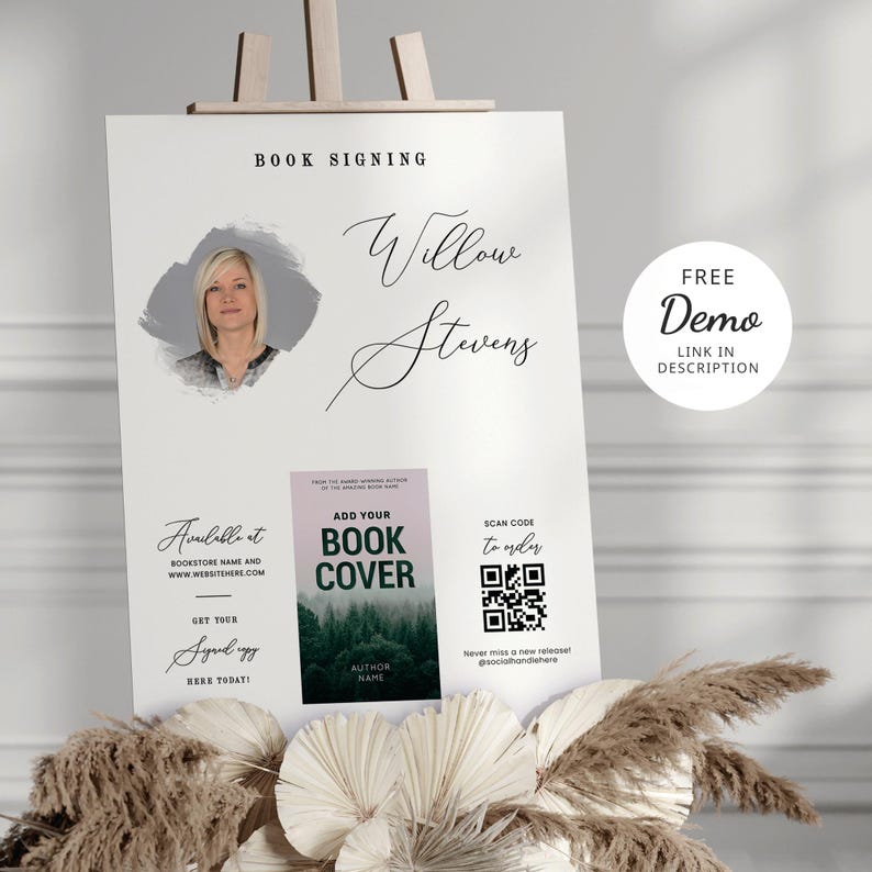Elegant Book Signing Sign Template: Meet the Author Foam Board 18x24 ...