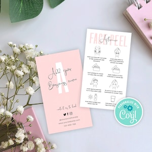 Face Peel After Care Template, Editable Peel Care Guide, Printable Cosmetologist Care Cards, Aesthetician Care Guide, Pink & White, P01