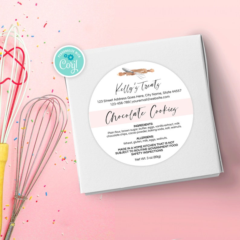 Made in Home Kitchen Labels Template DIY Cottage Law License Etsy