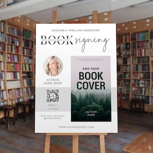 New Book Series Sign Book Signing Board Template, Minimalist Book Promotion Poster Design ...