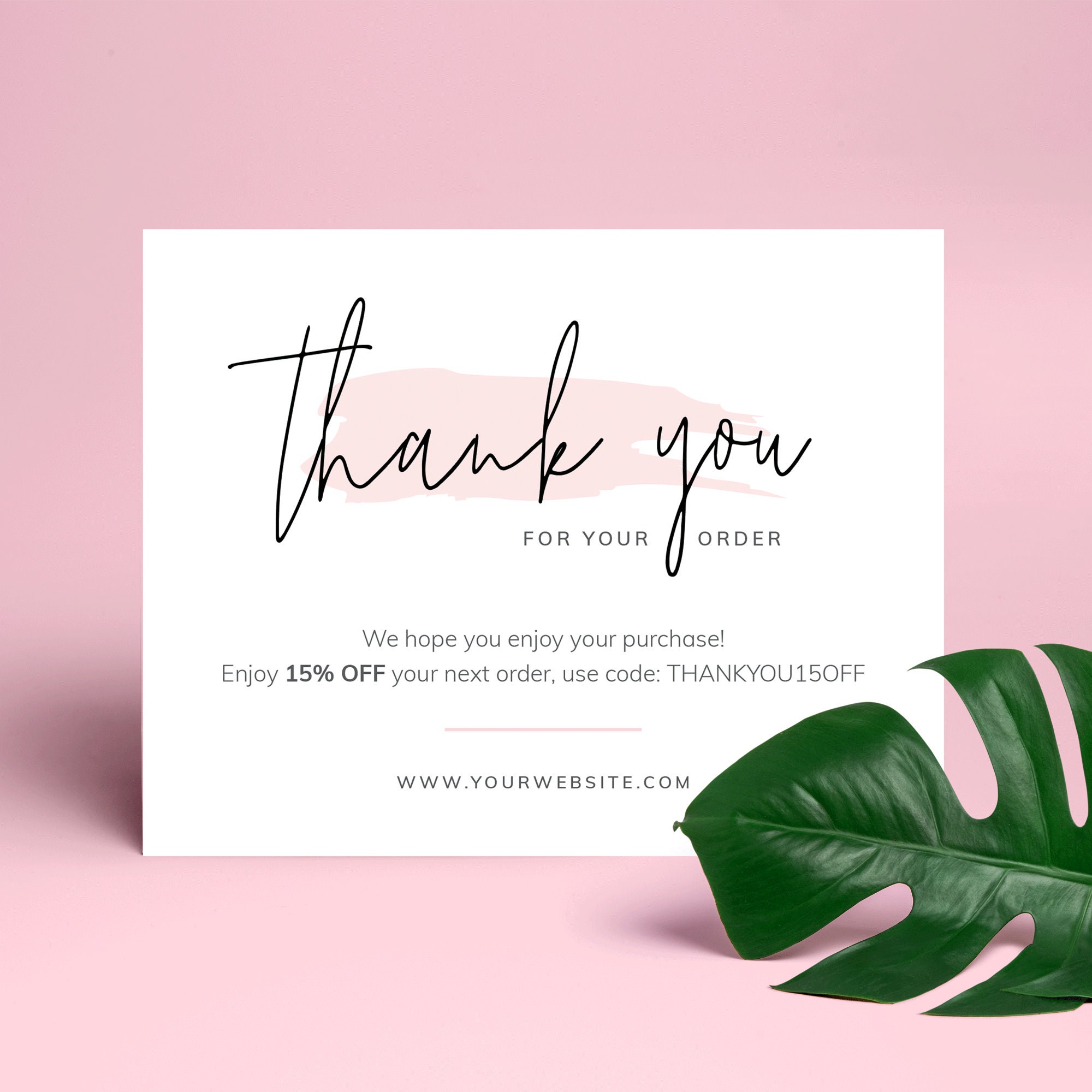 Printable Black Business Insert Card Template Business Thank You For 