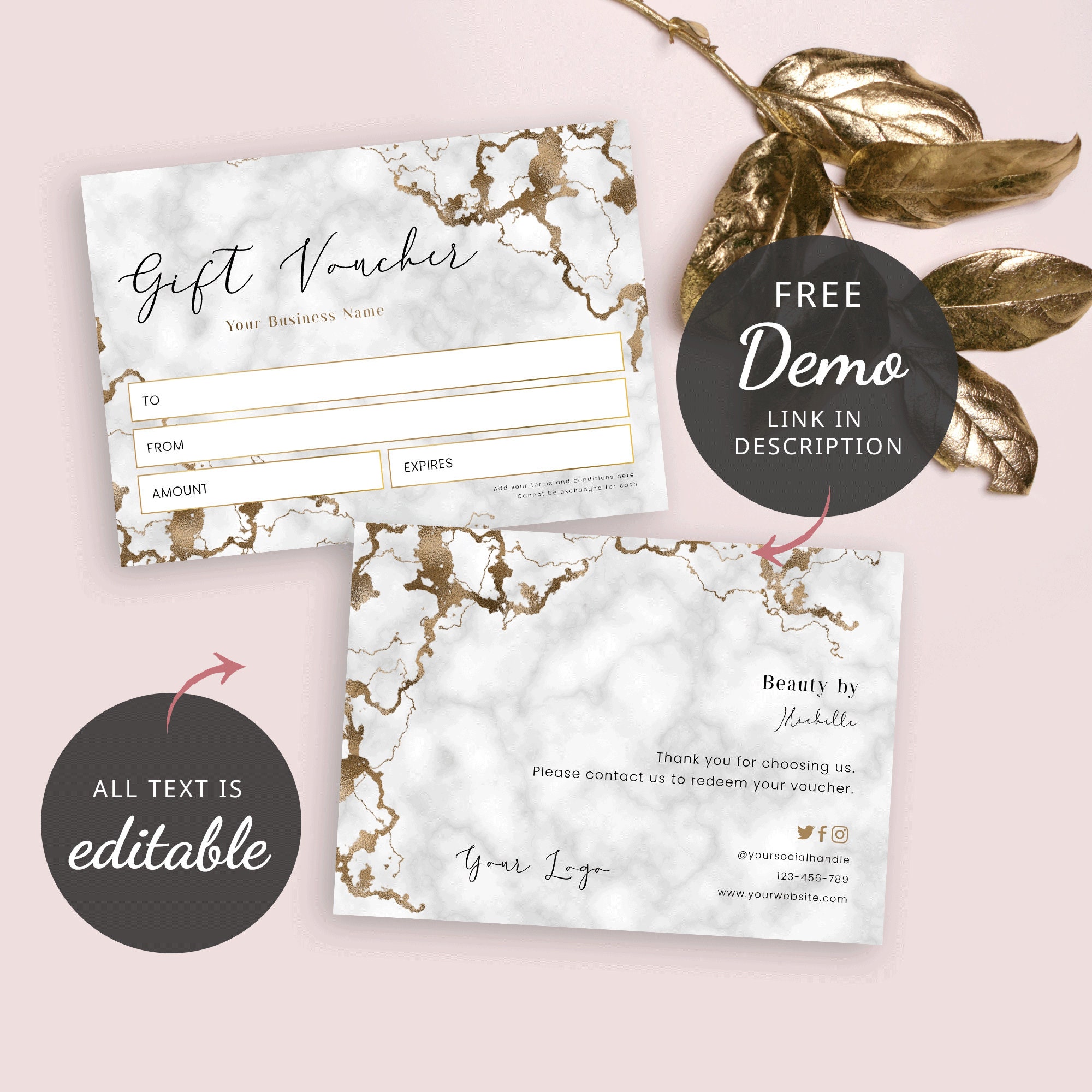 DIY Gift Voucher Template Editable Gift Certificate Design  Etsy