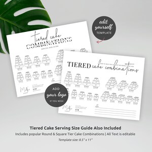 Editable Cake Cutting Guides Template, Instant Wedding Cake Cutting ...