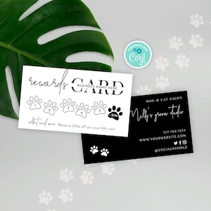 Dog Groomer Loyalty Card Template, Editable Pet Salon Rewards Cards ...